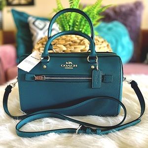 NWT Coach Rowan Satchel in Deep Turquoise